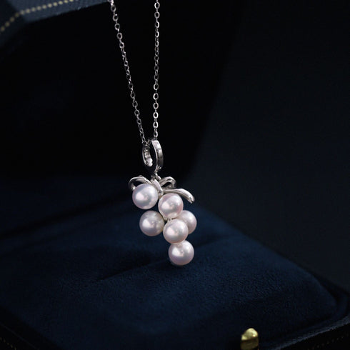 Grapes Pearl Pendant Necklace - Sterling Silver