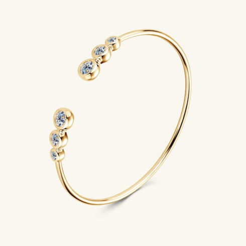 1.80 CT Stylish Moissanite Open Bracelet (Gold)