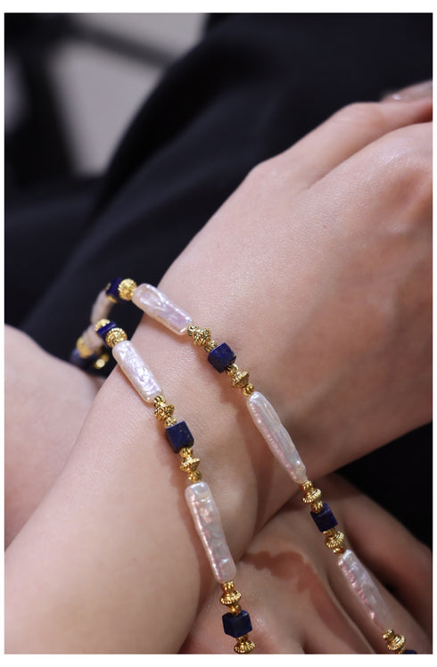 Turquoise Long Baroque Pearl Necklace