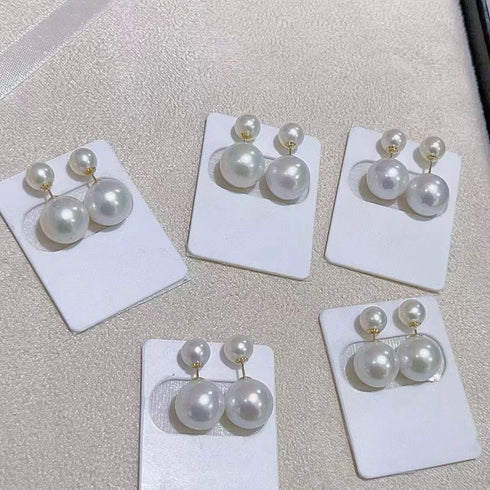 Bold Dual Edison Pearl Stud Earrings - Versatile Design