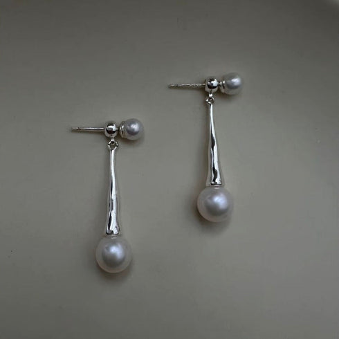 Freshwater Dual Pearl Drop Earrings – Sterling Silver