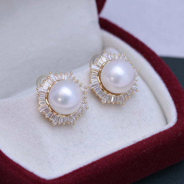 10-11mm White Freshwater Pearl & Aisling Earrings - Earrings made with hand-selected pearls from House of Pearls