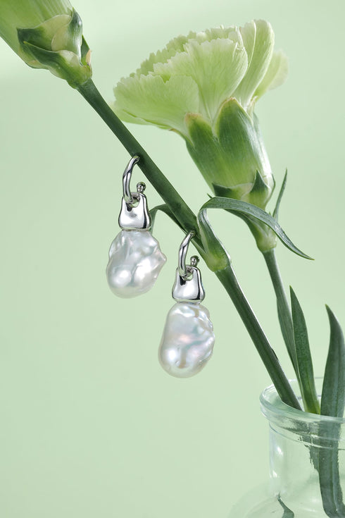 10-12mm Bold Baroque Pearl Earrings - Earrings made with hand-selected pearls from House of Pearls