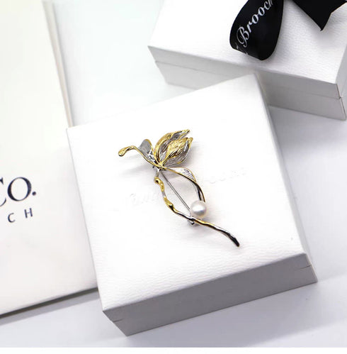 Floral Freshwater Pearl Brooch