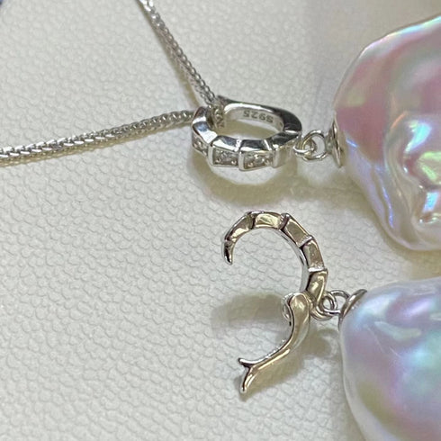 High Luster Baroque Pearl Pendant Necklace - Sterling Silver