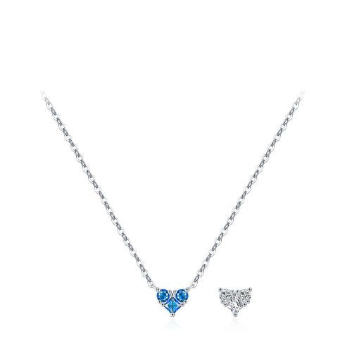 Colorful Birthstone Heart Pendant Necklace - Sterling Silver