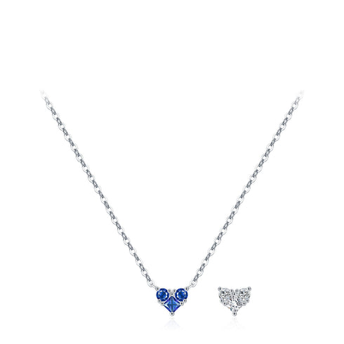Colorful Birthstone Heart Pendant Necklace - Sterling Silver