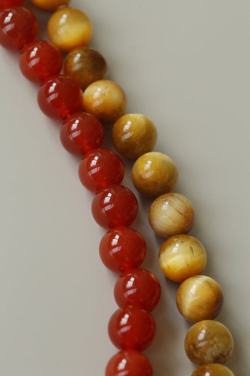 Baroque Pearl & Tiger Eye Stone Beaded Necklace - May-Lynn Studio Jewelry