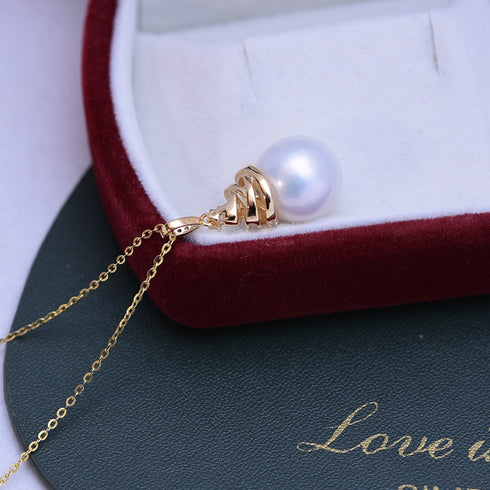 Sparkling Tree White / Purple Pearl Pendant Necklace – Sterling Silver/Gold Vermeil