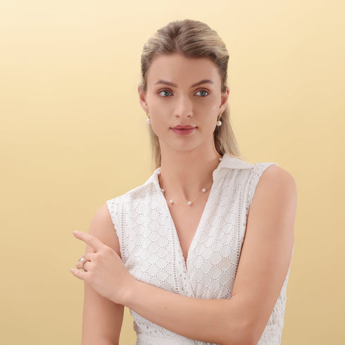 White 7-8mm Chinese Akoya Seven Pearls Tincup Necklace - House Of Pearls