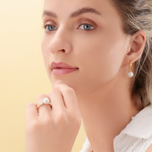 10-11mm Freshwater Pearl & Classic Hoops Earrings - House Of Pearls