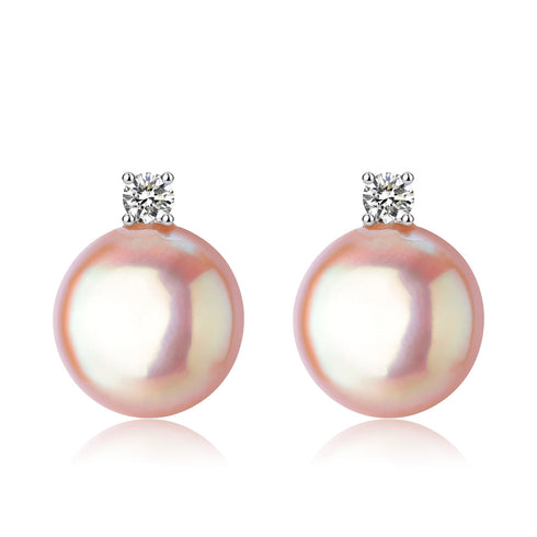 Sasha Pink Coin Baroque Pearl Stud Earrings - House Of Pearls