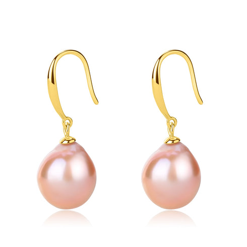 Classic Hook Pink Baroque Pearl Earrings - House Of Pearls