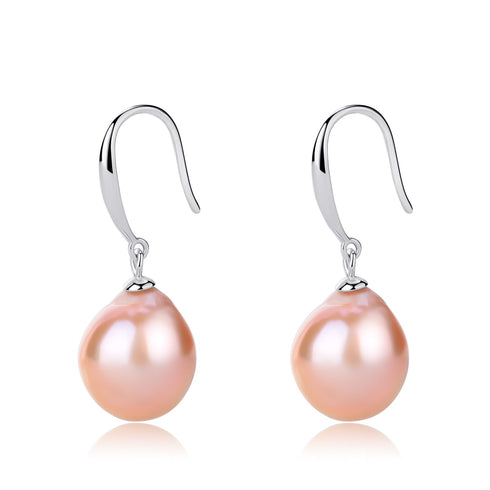 Classic Hook Pink Baroque Pearl Earrings - House Of Pearls