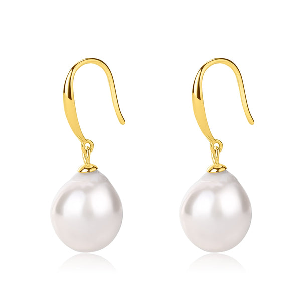 Classic Hook White Baroque Pearl Earrings - May-Lynn Jewelry