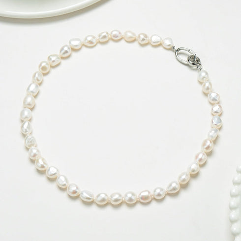 9-10mm White Baroque Pearl Necklace - House Of Pearls