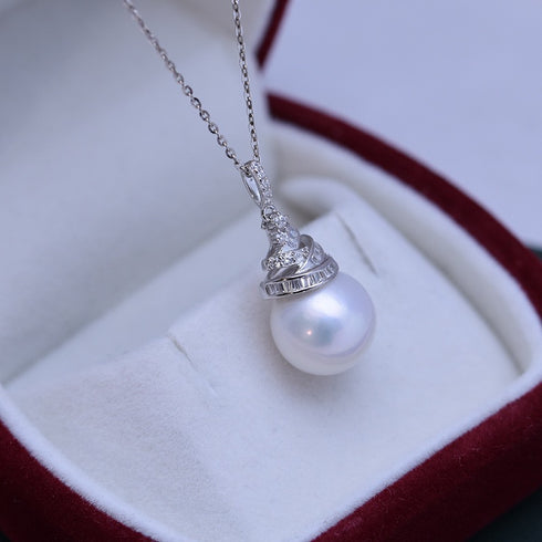 Sparkling Tree White / Purple Pearl Pendant Necklace – Sterling Silver/Gold Vermeil