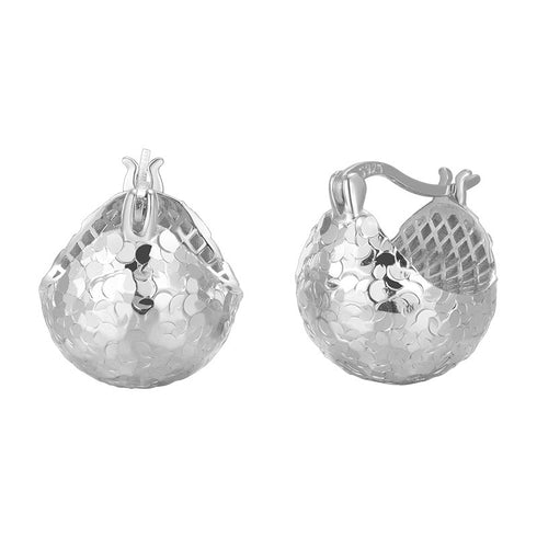 Shiny Gold Chip Hoops – Gold Vermeil/Sterling Silver