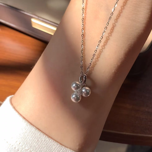 Floral Aurora Pearl Pendant Necklace
