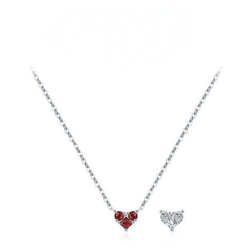 Colorful Birthstone Heart Pendant Necklace - Sterling Silver