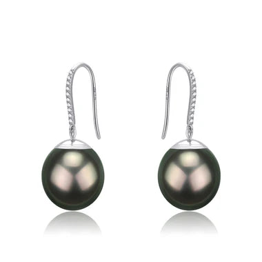 Tahitian Drop Pearl Earrings - 18K Solid Gold
