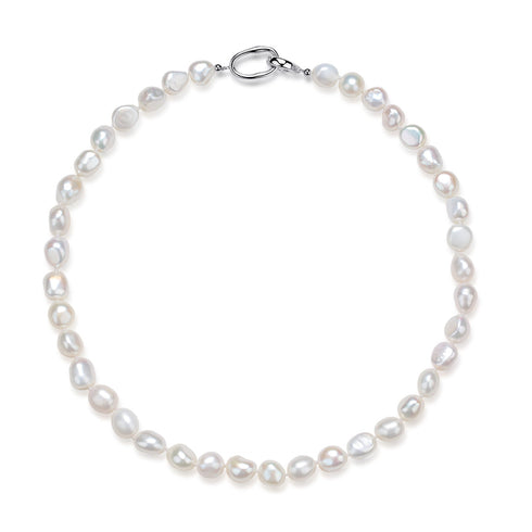 9-10mm White Baroque Pearl Necklace - House Of Pearls