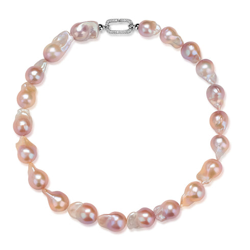 Purple Large Baroque Freshwater Pearl Necklace - House Of Pearls