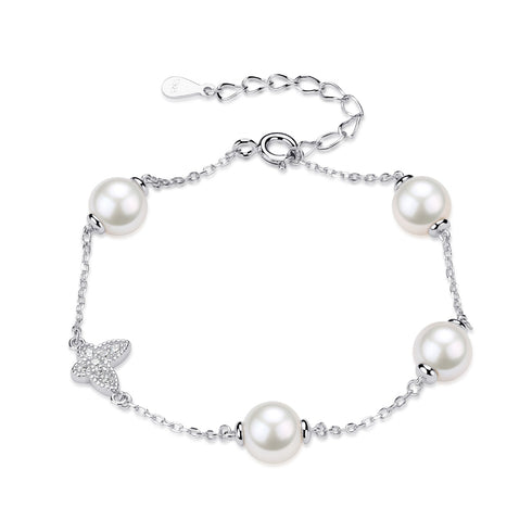 6-7mm Freshwater Pearl Butterfly Bracelet - House Of Pearls