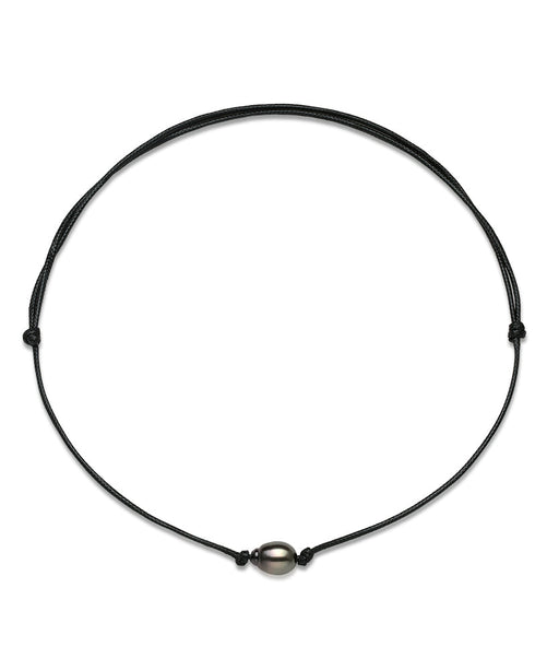 Tahitian Baroque Pearl Knotted Leather Necklace - May-Lynn