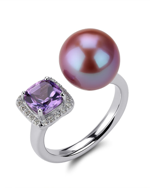 Aurora Iridescent Purple Pearl Ring
