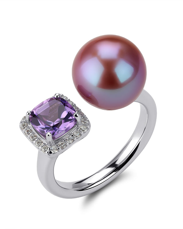 Aurora Iridescent Purple Pearl Ring
