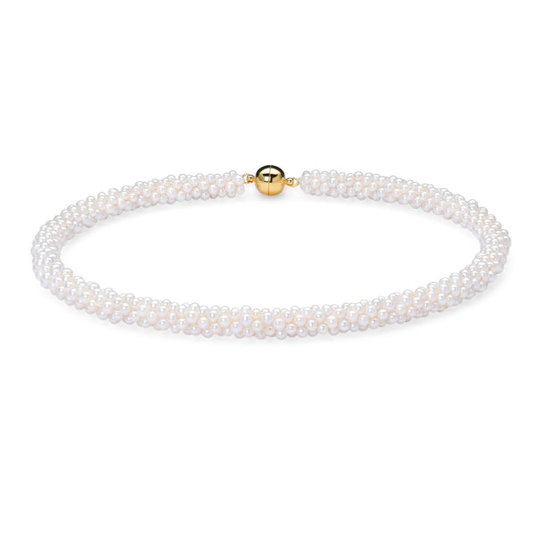 2-3mm White Freshwater Pearls Necklace with Magnetic Lock - May-Lynn