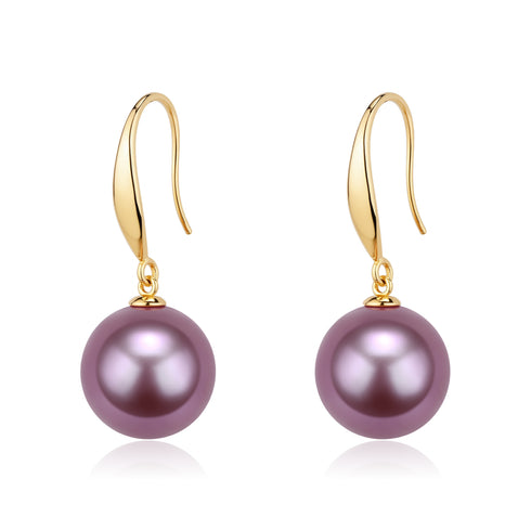 Radiance Edison Purple Pearl Hook Earrings