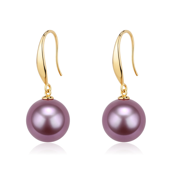 Radiance Edison Purple Pearl Hook Earrings