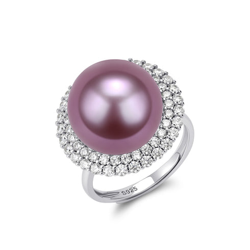 11-12mm Purple Pearl Cubic Zirconia Ring - May-Lynn