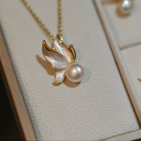 Butterfly Freshwater Pearl Stud Earrings
