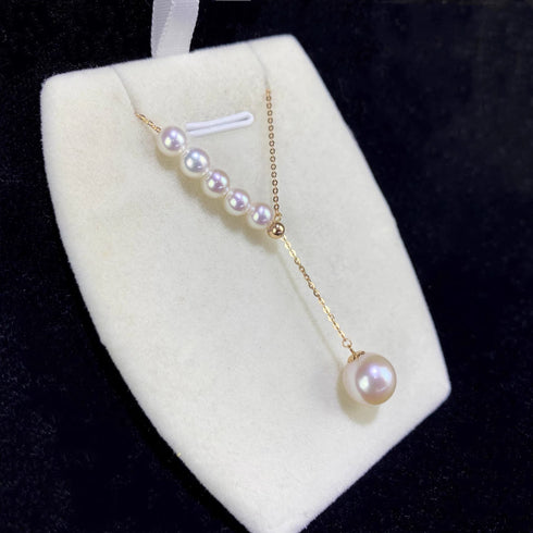 Grace Pearls Drop Y-Chain Necklace - 18K Gold Vermeil/ Sterling Silver