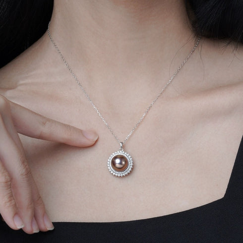 Radiance Edison Purple Pearl Pendant Necklace