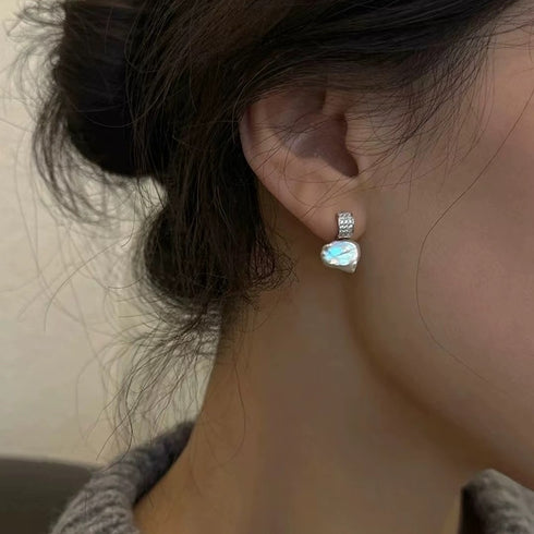 Cube Zirconia Baroque Pearl Stud Earrings