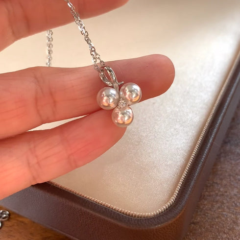 Floral Aurora Pearl Pendant Necklace