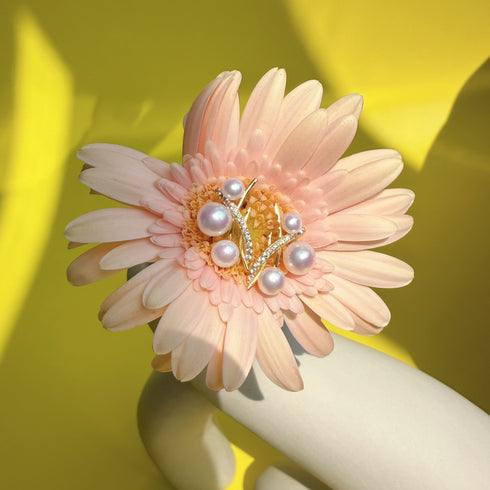 Tree Branch Pearl Zironia Earrings - 18K Gold Vermeil