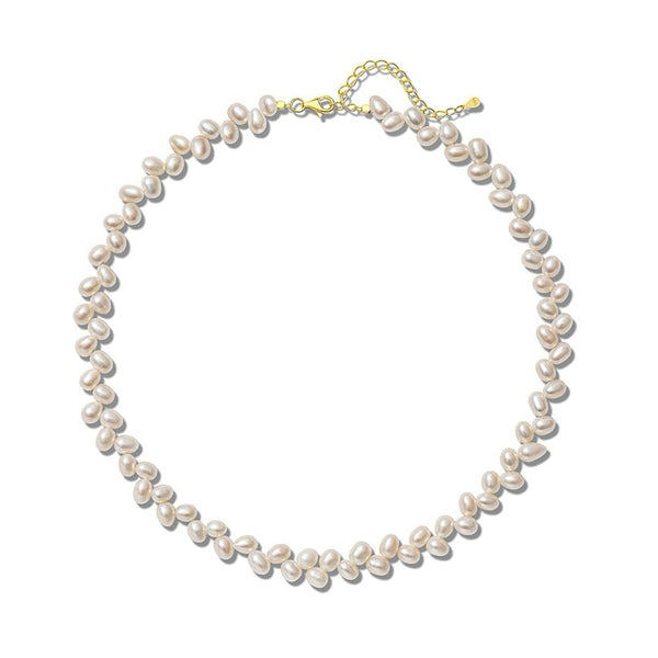 Wheat Rice Baroque Pearl Necklace – Sterling Silver