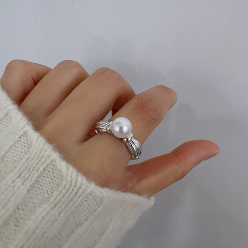 Vintage Ribbon Bow Freshwater Pearl Ring – Sterling Silver
