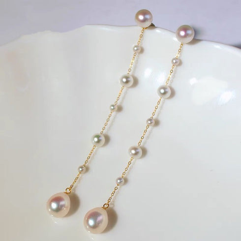 Long Teardrop Pearl Earrings - Romantic Elegance