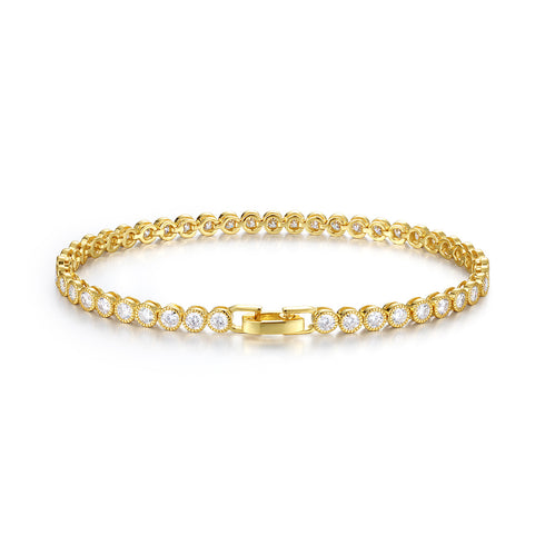 Full Round Tennis Moissanite Gold Bracelet