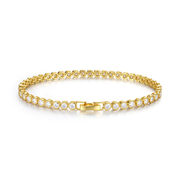 Full Round Tennis Moissanite Gold Bracelet