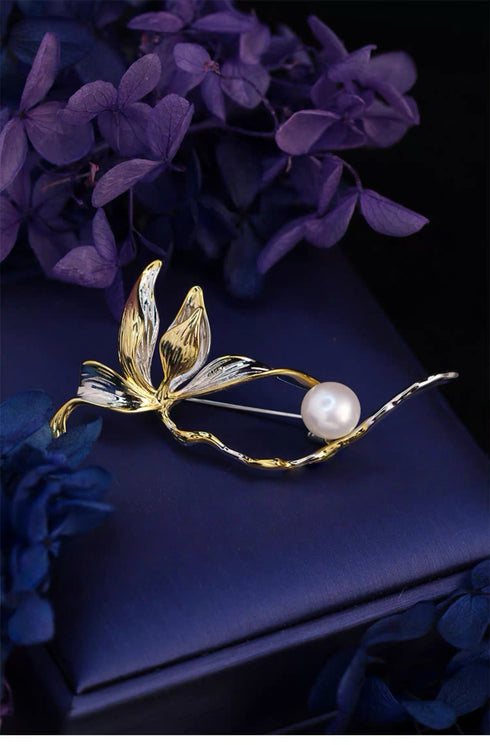 Floral Freshwater Pearl Brooch