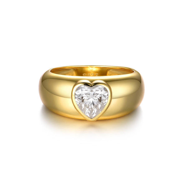 Heart 1.20ct Moissanite Diamond Ring - Glamour Elegance with 18K Gold Vermeil