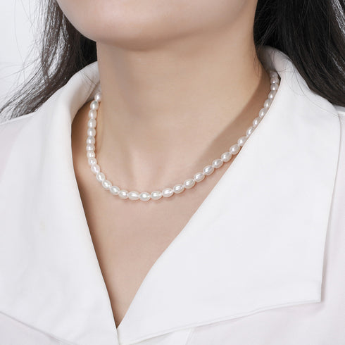 Baroque Rice Bracelet and Necklace Set – Gold Vermeil