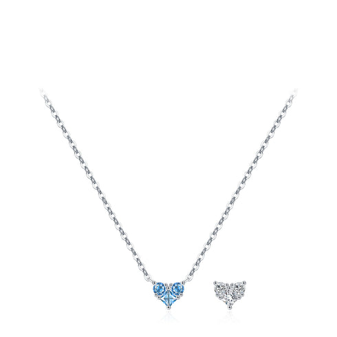 Colorful Birthstone Heart Pendant Necklace - Sterling Silver